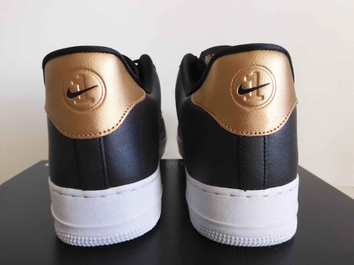 Size 10 Nike Air Force 1 \'07 LV8 Black‎ Gold Mens Athletic Sneakers AJ9507-003 Nike Air Force 1  main image 4