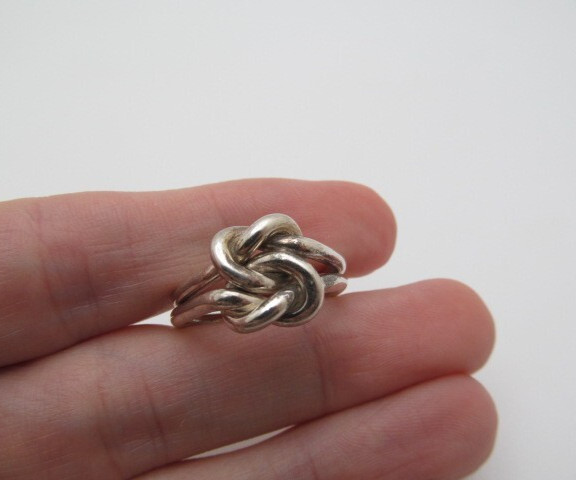925 Sterling Silver Double Interlocking Knot Knot… - image 1