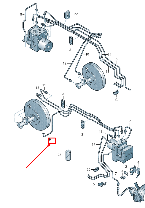 Tuyau de frein avant droit neuf pour Skoda Rapid NH RHD 6C2614724 d'origine