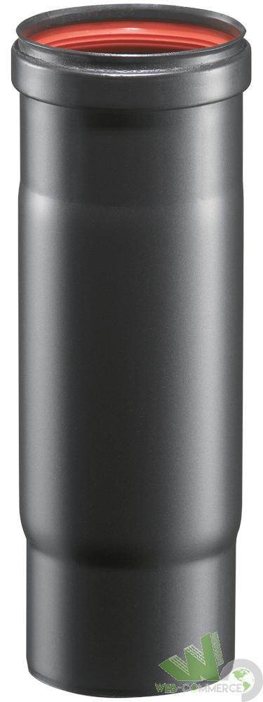 TUBO TELESCOPICO PROFESSIONAL PELLET STUFA PELLETS ACCIAIO NERO 10X25 CM 1.2MM