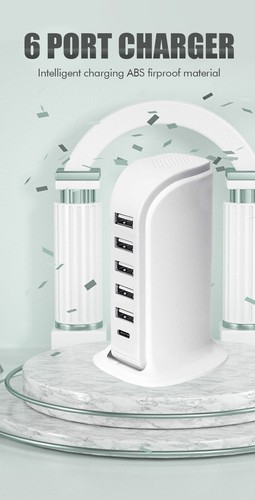 6/8 Port Fast GaN 200W Multi USB-C Wall Charger Quick Charging QC PD Type C USB - Picture 6 of 63