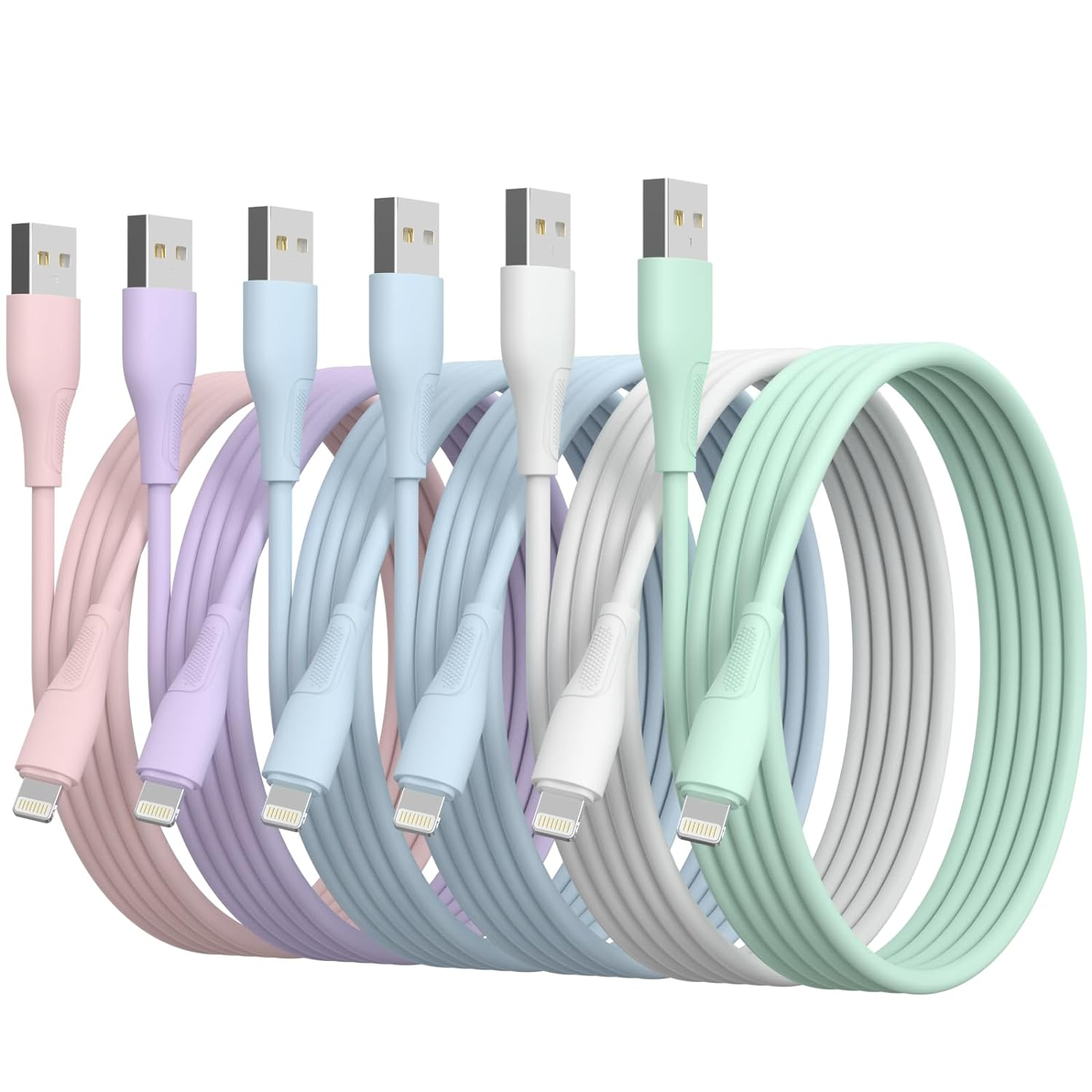 6Pack(3/3/6/6/6/10 FT) Original [Apple Mfi Certified] Iphone Charger Fast Chargi