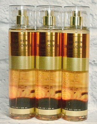 3 BATH & BODY WORKS GOLDEN SUNFLOWER FINE FRAGRANCE SPRAY BODY MIST SPRAY 8 OZ