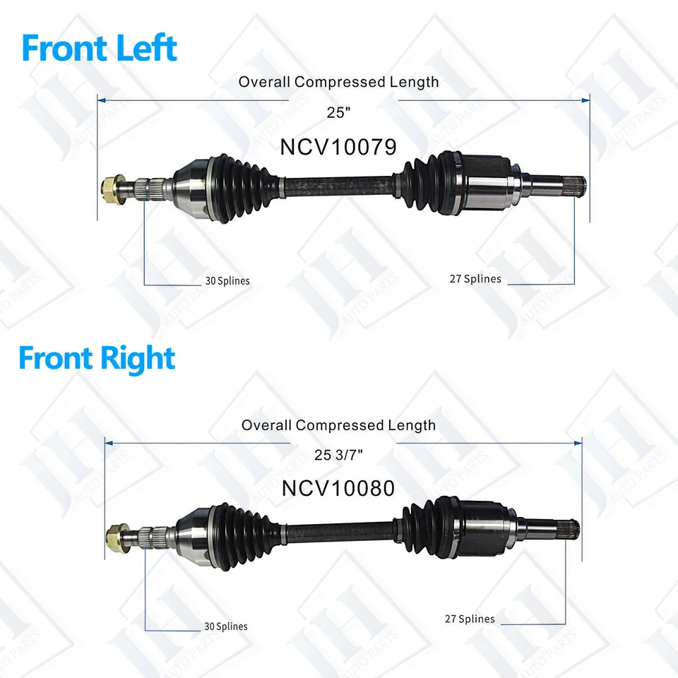 Juego de ejes de par delantero original CV para Cadillac SRX V6 2010-2016 3,0 L 3,6 L TRACCIÓN DELANTERA Foto 2 de 4