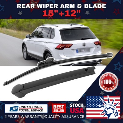 Waterproof  15''+12'' Super Clean Windshield Rear Wiper Blade Set OEM#replace