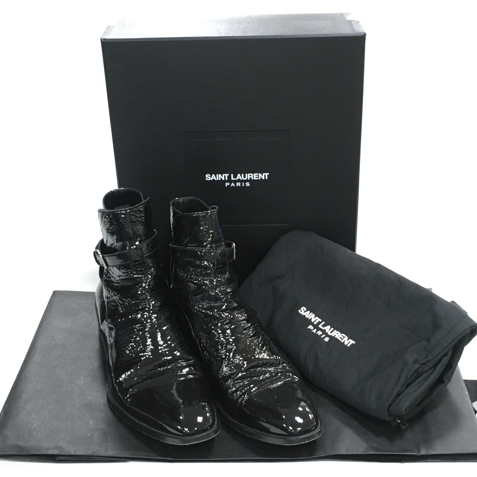 Stivali SAINT LAURENT stivali Jodhpur in pelle nera taglia US 10