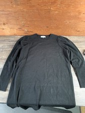 NWT Wayf Black Sweater Dress Puff Sleeves Size XL C28