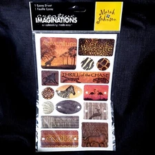 Creative Imaginations Epoxy Stickers Sheet Marah Johnson Wild African Animals