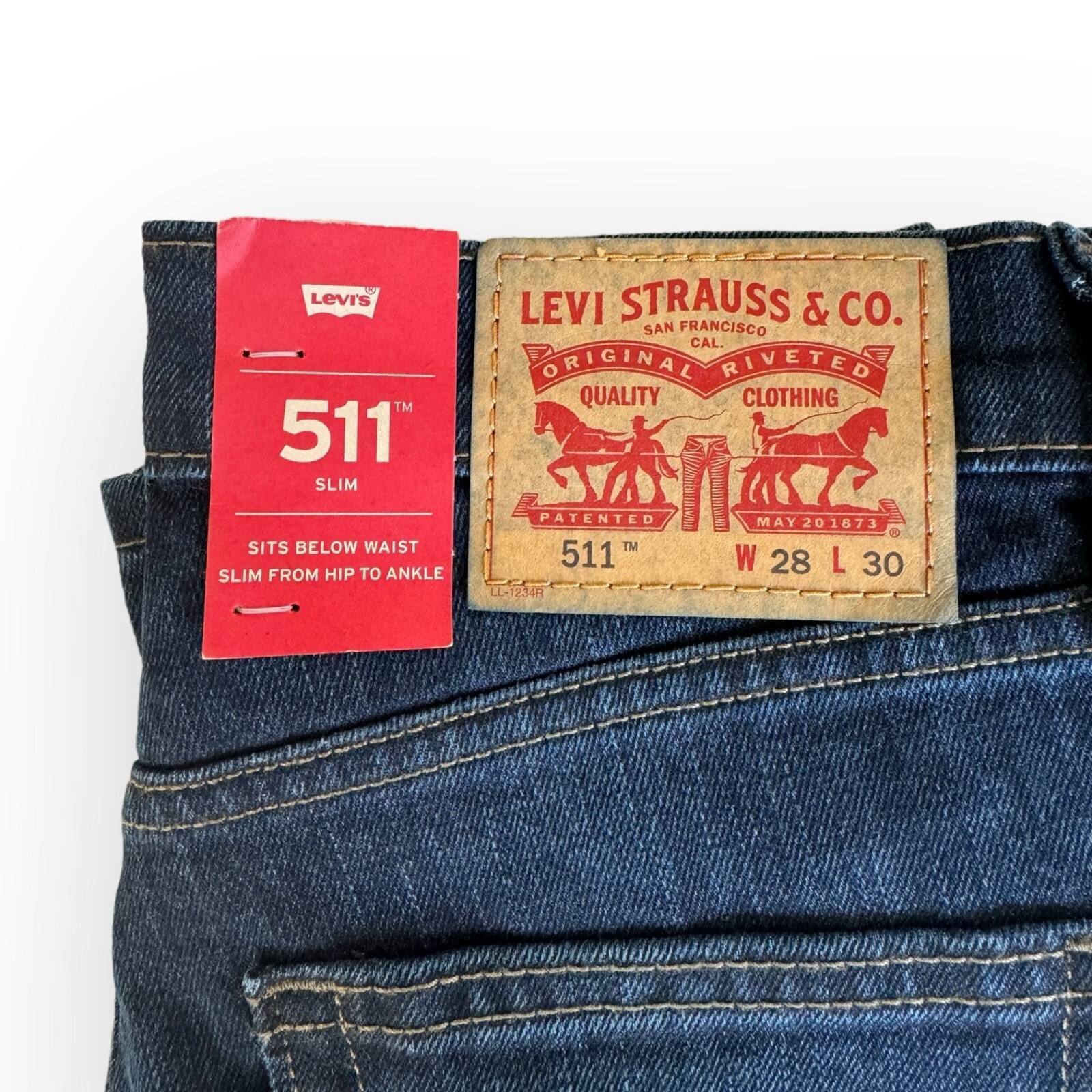 Vintage Levi's 511 Slim Stretch Jeans 28x32 - Rare Blue Denim