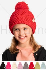 C.C Exclusive Kids Childrens Bee Stitch Pattern Cuff Beanie With Knit Pom