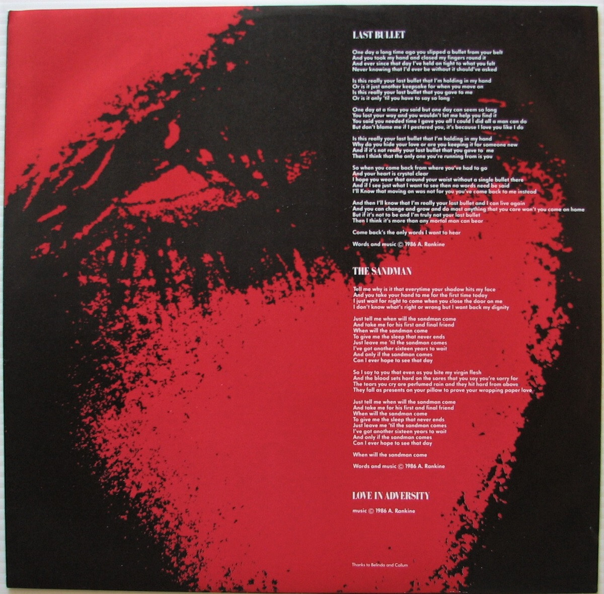 ALAN RANKINE World Begins To Look Her Age LP 1986 Album