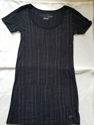 VOLCOM Black Dot T-Shirt Dress,  Juniors Women's Size Small CUTE