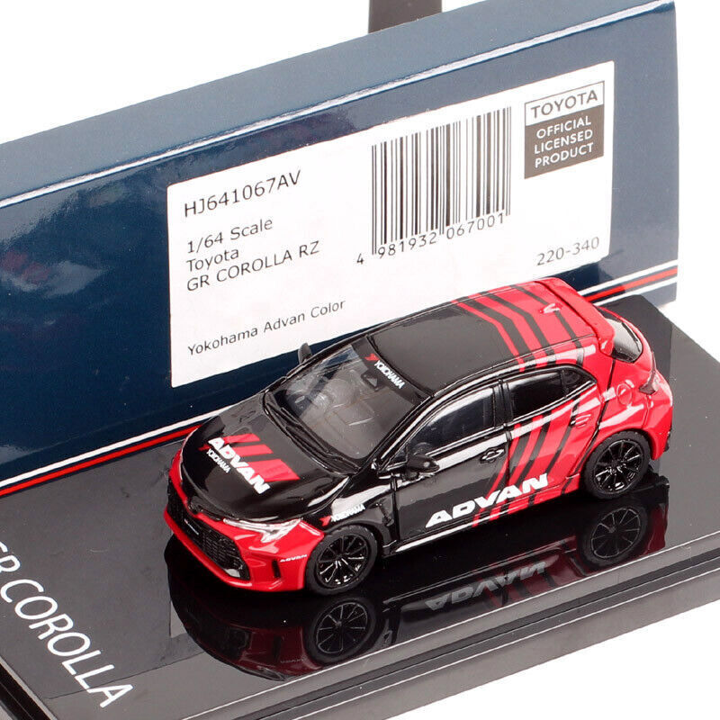 HJ64 1/64 Scale Toyota GR Corolla RZ Advan Rally Race Car Diecast Model Toy