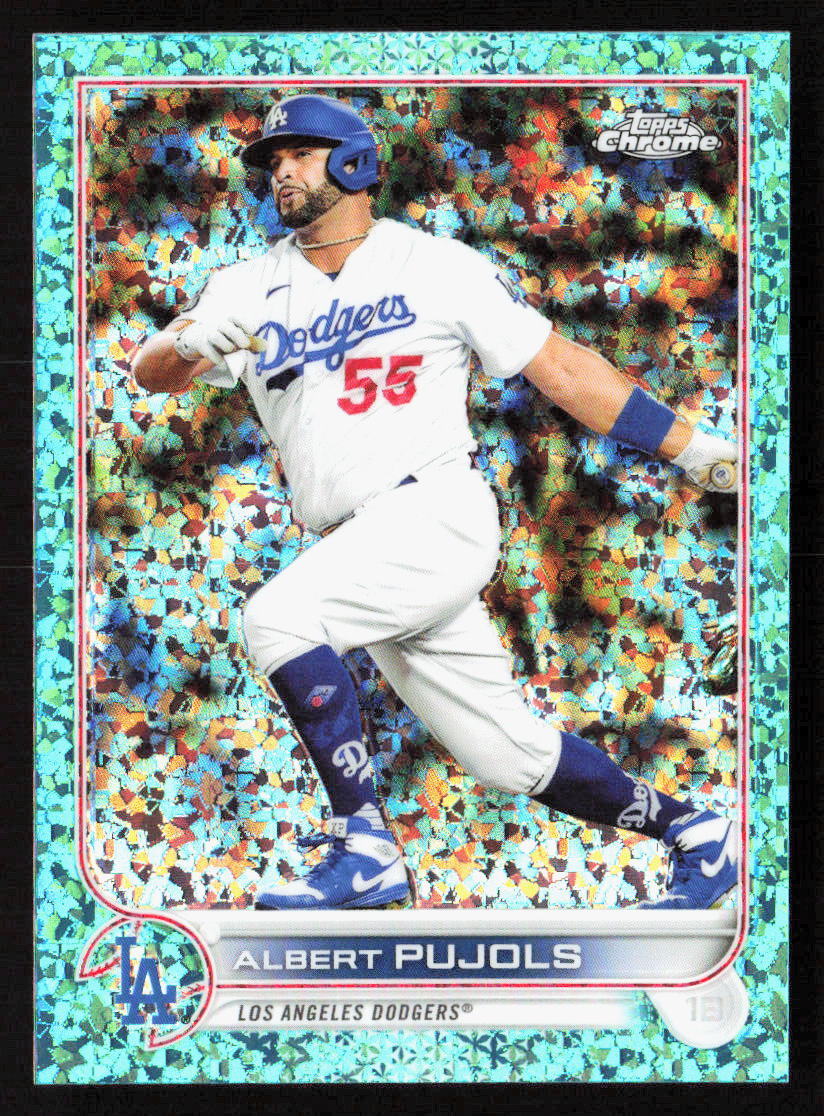2022 Topps Chrome Albert Pujols Mini-Diamond Aqua Refractor  /199 #84 Dodgers