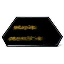 Lacquerware: Gold leaf hakama waist-shaped plate, Shokodo