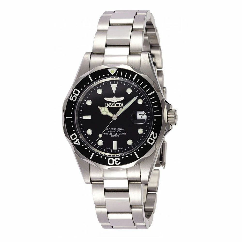 Invicta Men's Watch Pro Diver Black Dial Quartz Stainless Steel Bracelet  8932