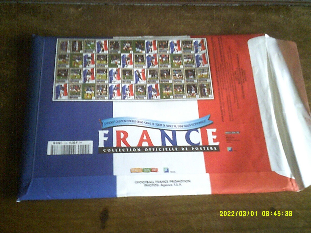 FOOTBALL 98 EQUIPE DE FRANCE ZIDANE BLANC DESAILLY LAMA 15 POSTERS OFFICIELS