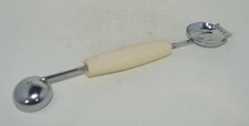Vintage Melon Baller Double Ended Balls Scoops Beige Stainless
