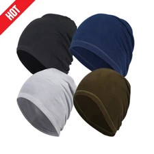Winter Warm Skull Cap Soft Fleece Skiing Beanie Hat Windproof Helmet Liner Cap
