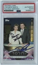 TOPPS AMERICAN PIE WHEEL OF FORTUNE PAT SAJAK & VANNA WHITE AUTOGRAPHED PSA DNA