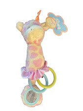 Aurora Baby Giraffe Plush Stuffed Animal Rattle Soft Sewn Eyes Ebba Lovey NEW