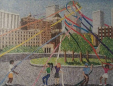 "Celebrate Tulsa" 25.5"x33" paper mosaic on Illustration board