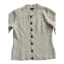 Vintage Preview International Knit Lambs Wool Button Down LS Sweater, Women's Me