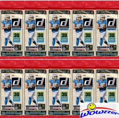 (10) 2023 Donruss Football JUMBO FAT CELLO MASSIVE Pack-300 Crd-40 BLUE PARALLEL