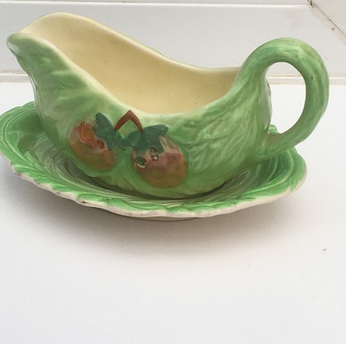 Vintage Sauce Boat Shorter & Son Saucer & Jug. Hand Painted Staffordshire. - Picture 11 of 12