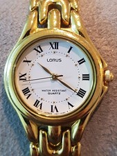 Lorus by Seiko lady's gold tone analog roman numerals v501-0040 R1