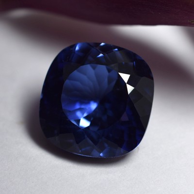 Natural Blue Tanzanite Square Cushion Shape 19.10 Ct CERTIFIED Loose Gemstone