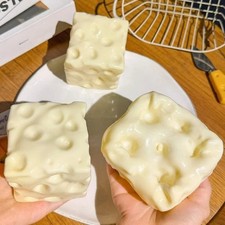 Cheese Cube Squishy Stress Ball Soft Squeeze Sensory Fidget Toy Kids Adults Gift
