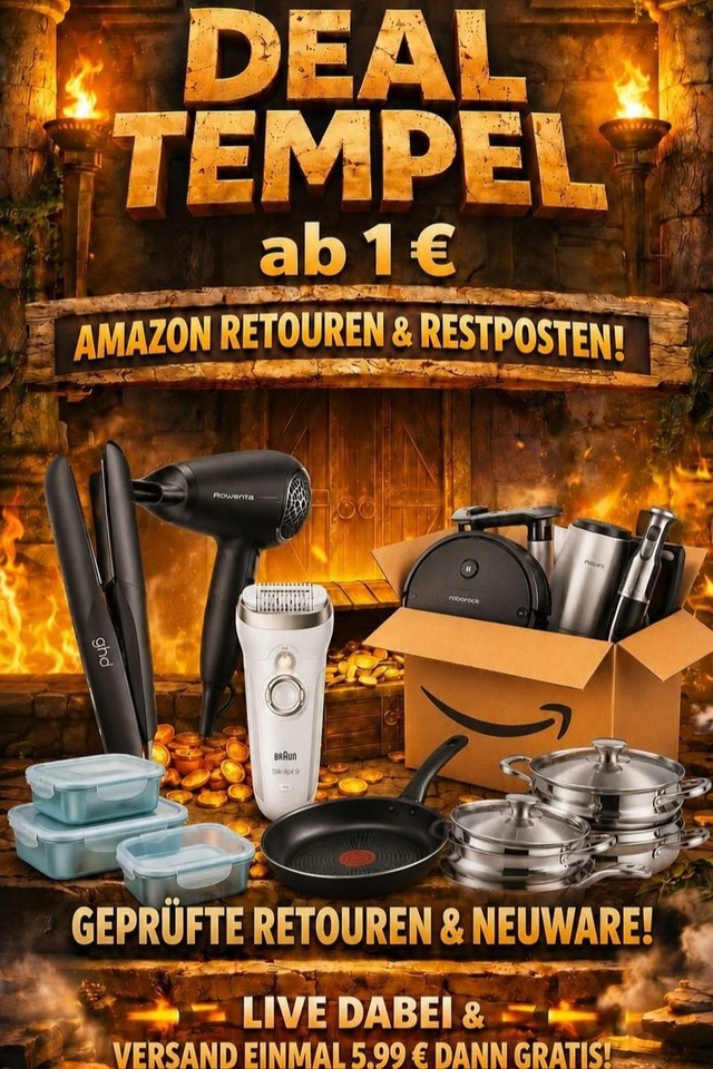 Amazon Retouren und Restposten Neuware LIVE ab 1 Euro Mega #tempeldeals