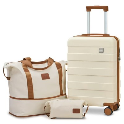 Joyway 3-Piece Carry-On Luggage Set With Spinner Wheels Tsa Lock