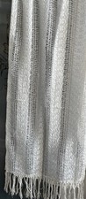 Vintage Wrap Shawl Floral Lace Off White 17x72  