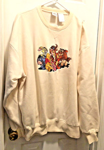 Vintage Disney Sweatshirt Store Winnie the Pooh & Friends Crew Adult XXL Cream