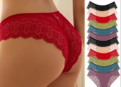 Multicolor Lace Cheeky Panties Women's Regular Size M 12 Pack