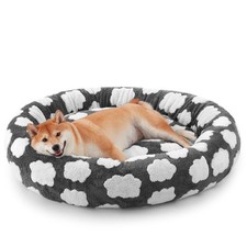 Donut Dog Bed Medium Size Dog, Cute Round Calming Pet Bed with Removable Wash...