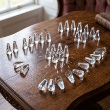 35 pcs, Large Clear Drop Hanging Crystal Suncatcher Prisms Chandelier Lamp Parts