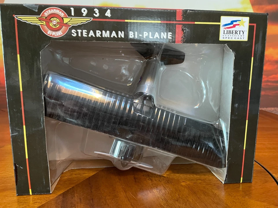 Stearman Bi-Plane 1934 Die Cast Metal Bank Spec Cast 1993 Liberty Collectors - Image 4 of 4