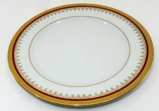 Limoges, France Georges Boyer VERSAILLES Red & Gold Bread Plate, 6 3/8"