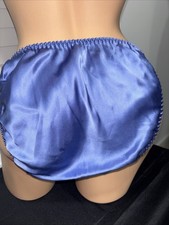 Vintage Victoria  s Secret 100 Silk Panty Lace String Bikini L NWT Gloss Panties