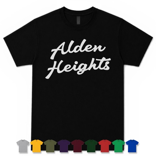 Alden, ALDEN HEIGHTS RETRO SCRIPT T-SHIRT norfolk usa