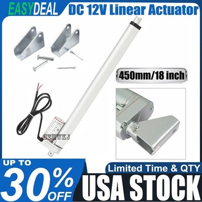 Multi-function DC12V 1500N 330lbs 18'' Linear Actuator W/ Brackets Electric Motor