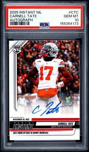 2025 Panini Instant NIL #CTC Carnell Tate Autograph /99 PSA 10