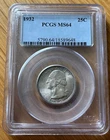 1932 25C Washington Quarter - PCGS MS64