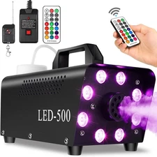 Upgraded Fog Machine Smoke Machine with 13 Colorful 8 Led Lights, 500W and 2000C