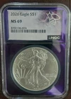 2026 ms69 American silver eagle Ngc/ Traders Bees Purple Slab