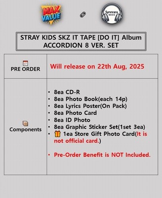 STRAY KIDS SKZ IT TAPE DO IT Album ACCORDION 8 Ver SET/8CD+8Book+