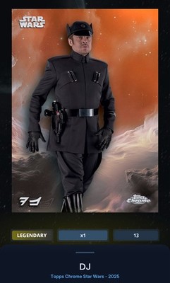 DJ - Aurebesh SP Orange 25cc - Star Wars Card Trader Topps Chrome 2025